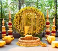 Floral Ring Haldi Setup